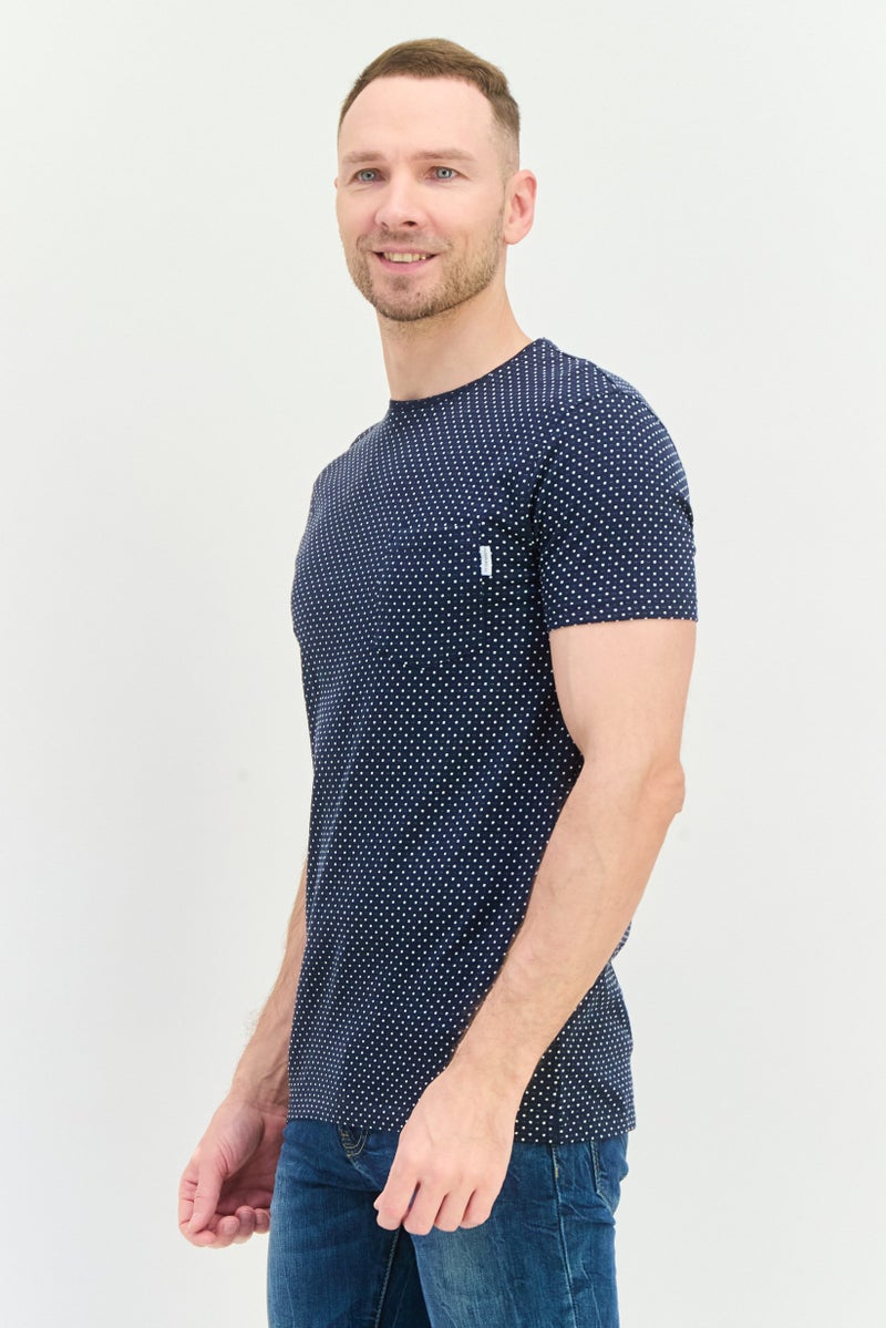 Peter Werth تي شيرت رجالي بأكمام قصيرة على شكل طاقية، لون كحلي - Image 3