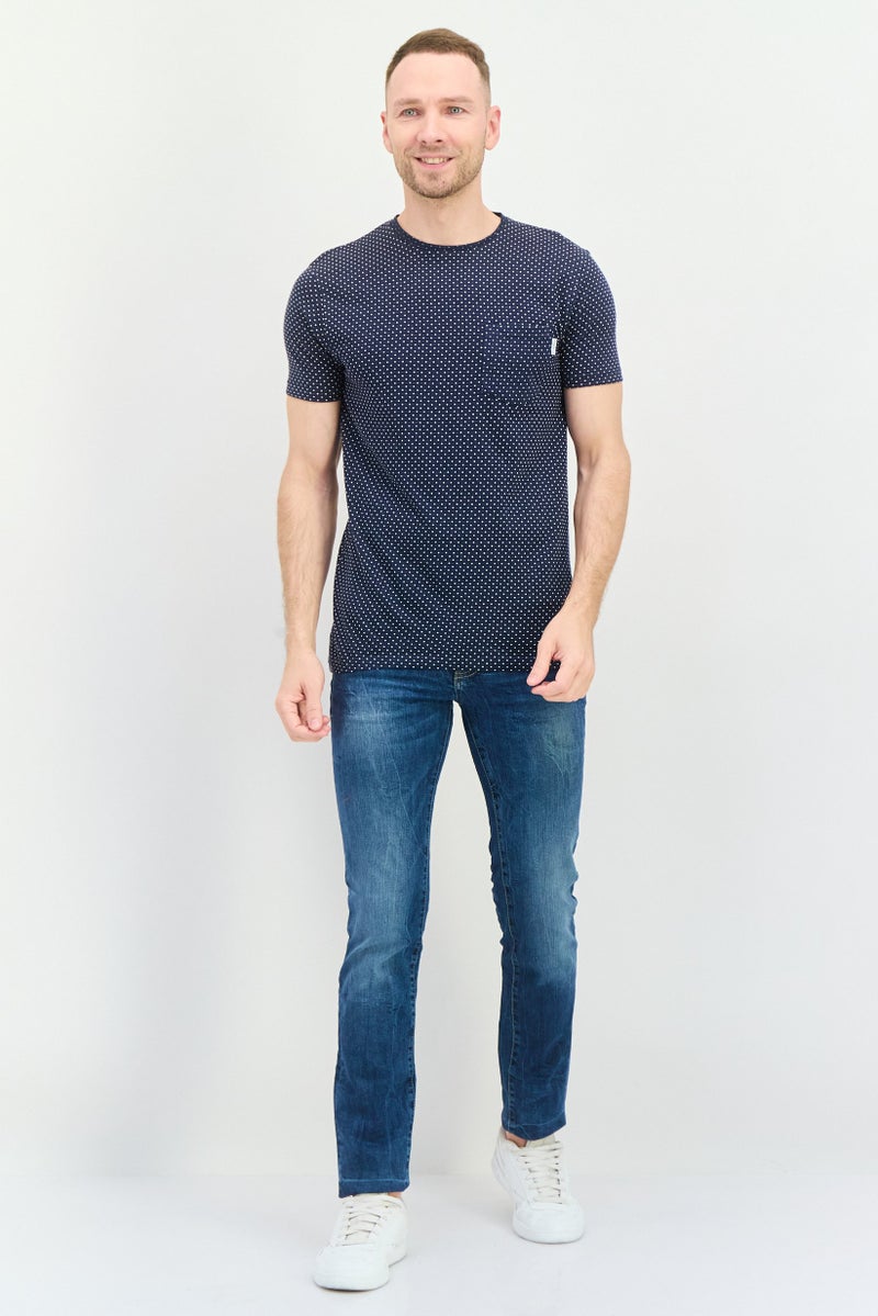 Peter Werth تي شيرت رجالي بأكمام قصيرة على شكل طاقية، لون كحلي - Image 2