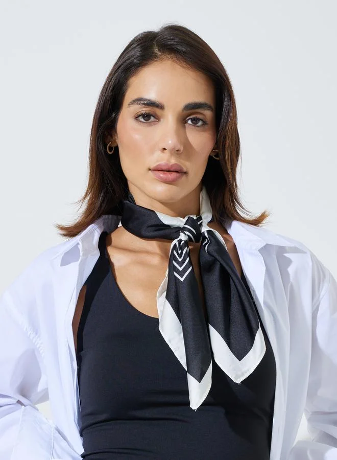 Black Striped Neck Scarf