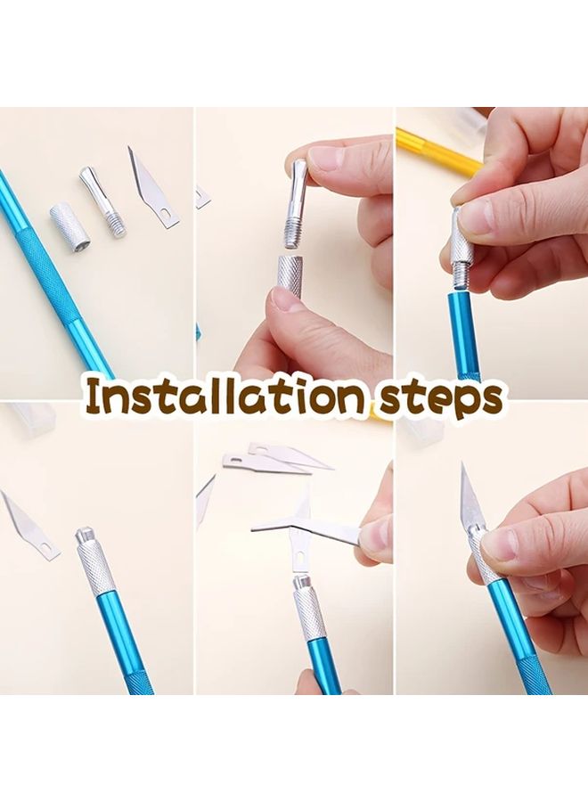 25pcs Silvery Grey Precision Carving Blades With Storage Case For Scrapbooking Fabric Wood - Image 4