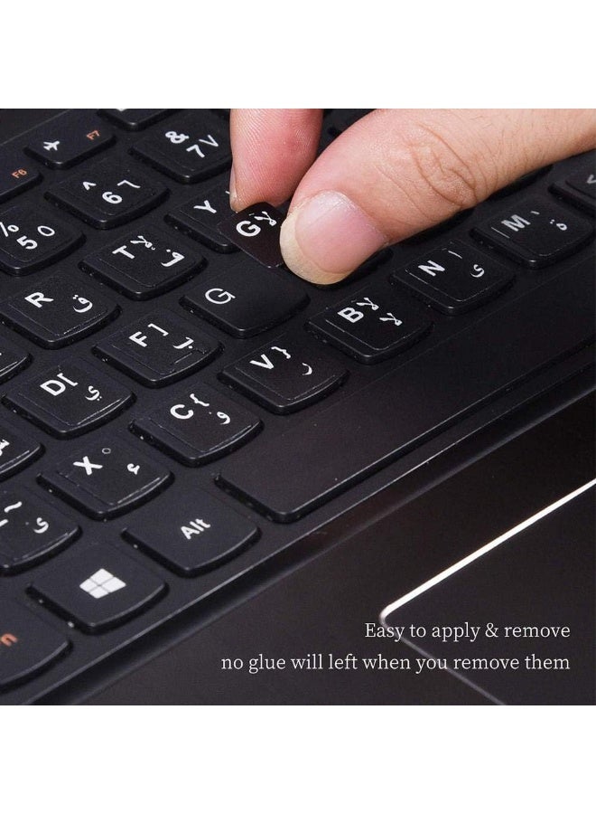 2 Arabic/English Keyboard Letter Stickers for Laptops. Black, 2 pieces - Image 3