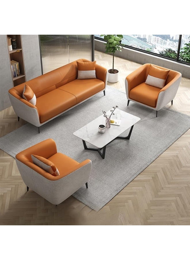 Poppins HOME Modern Sofa Set for Living Room, Tan and Grey (3 Seater) - Image 1