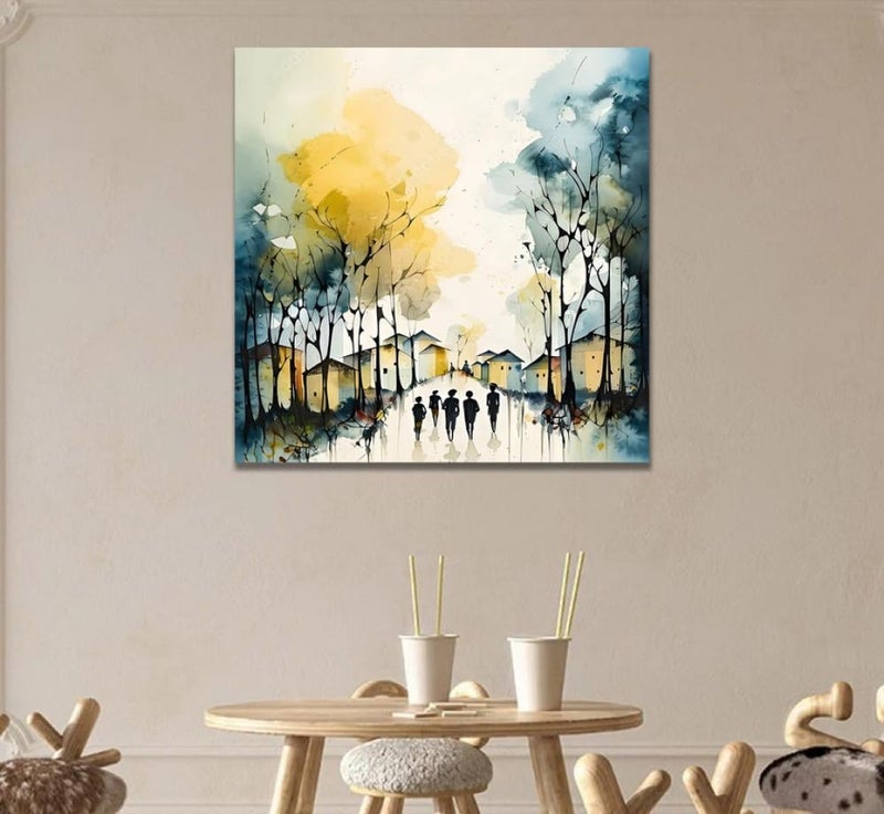 ماركتنا لوحة قماشة بتصميم طبيعة مع برواز مجوف بمقاس 50×50 سم - Image 1