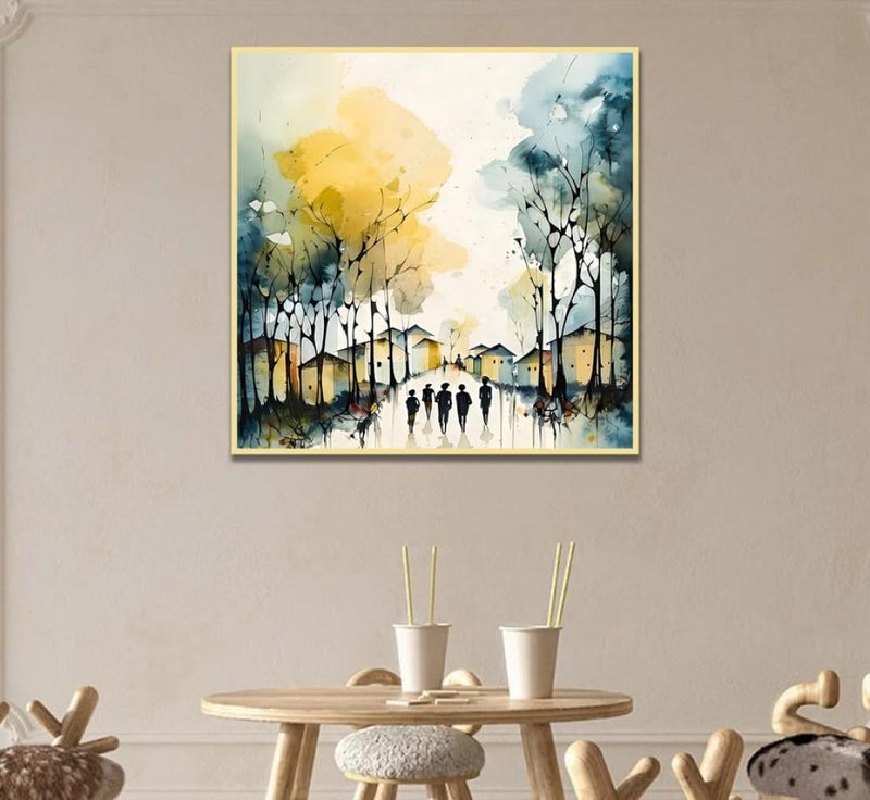 ماركتنا لوحة قماشة بتصميم طبيعة مع برواز مجوف بمقاس 50×50 سم - Image 2