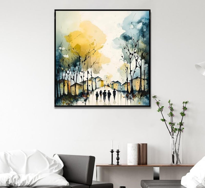 ماركتنا لوحة قماشة بتصميم طبيعة مع برواز مجوف بمقاس 50×50 سم - Image 3