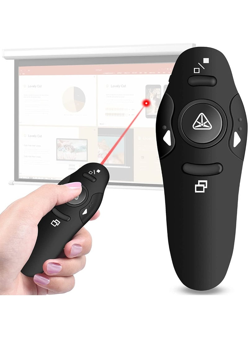 شابية جهاز عرض تقديمي لاسلكي مع مؤشر ليزر أحمر، جهاز عرض تقديمي لاسلكي بتردد 2.4 جيجاهرتز يعمل عن بُعد لبرنامج PowerPoint، يعمل على أنظمة Windows/MAC/Linux - Image 1