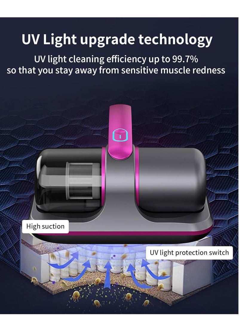 XiuWoo Portable Rechargeable Cordless Handheld Mattress Vacuum Cleaner, Wireless Cordless UV Bed Cleaner, Low Noise Dust Mite Eliminator Cleaning Machine  - Image 2