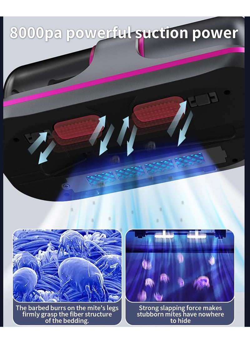 XiuWoo Portable Rechargeable Cordless Handheld Mattress Vacuum Cleaner, Wireless Cordless UV Bed Cleaner, Low Noise Dust Mite Eliminator Cleaning Machine  - Image 3