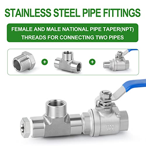 TAISHER 5PCS 304 Stainless Steel Reducer Hex Bushing, 1" NPT Male x 3/4" NPT Female, Reducing Pipe Adapter Fitting - Image 4