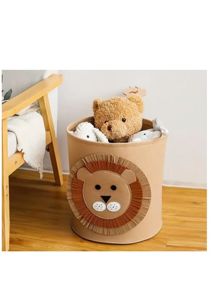 OASIS-TH - Kids Toy Storage Basket, Large Capacity Felt Storage Bucket, Washable Dirty Clothes Storage Basket, Laundry Basket, - Image 1