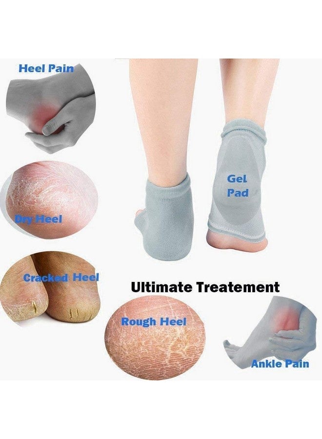 TRIVESH Moisturizing Gel Heel Socks for Dry Hard Crack & Pain Relief with Open Toe Botanical Gel Pad for Men & Women - Image 4