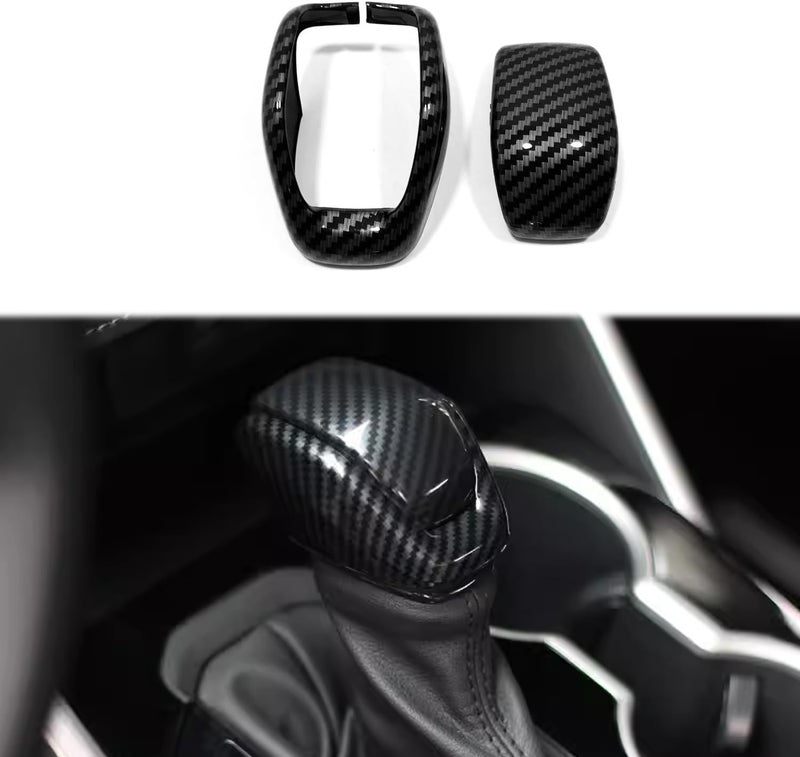 Hyorabyn إكسسوارات السيارة المناسبة لتويوتا هايلاندر 2020~2023 وتويوتا RAV4 2019-2023 و2024 و2025 غطاء مقبض ذراع ناقل الحركة، تقليم ABS بلون ألياف الكربون - Image 1
