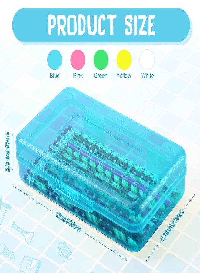 Fainne 10 Pcs Plastic Pencil Boxes Bulk Clear Large Capacity Pencil Cases with Snap Tight Lid, Crayon Box Storage Organizer Containers for School Office Supplies Student Adult Multi Purpose (Multicolored) - Image 2