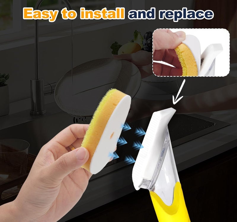Runhike Refill Heads Compatible with Dish Daddy,Non-Scratch Wand Refill Sponge Heads Compatible with Scrub Daddy,Upgrade Version Much Thicker and Durable,8 Packs - Image 3