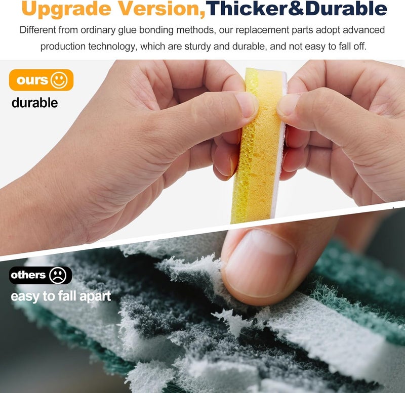 Runhike Refill Heads Compatible with Dish Daddy,Non-Scratch Wand Refill Sponge Heads Compatible with Scrub Daddy,Upgrade Version Much Thicker and Durable,8 Packs - Image 2