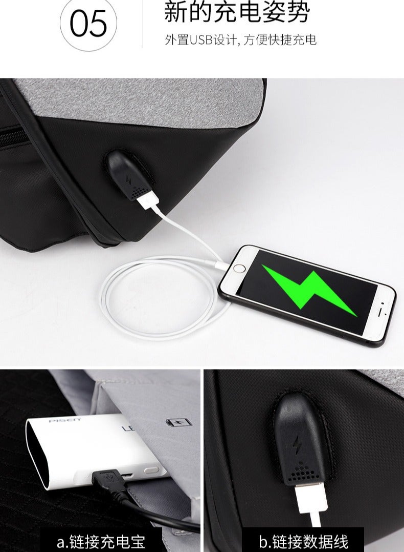 Anti-theft Lock Backpack Computer College Student Bag Support Usb Charging - Image 3