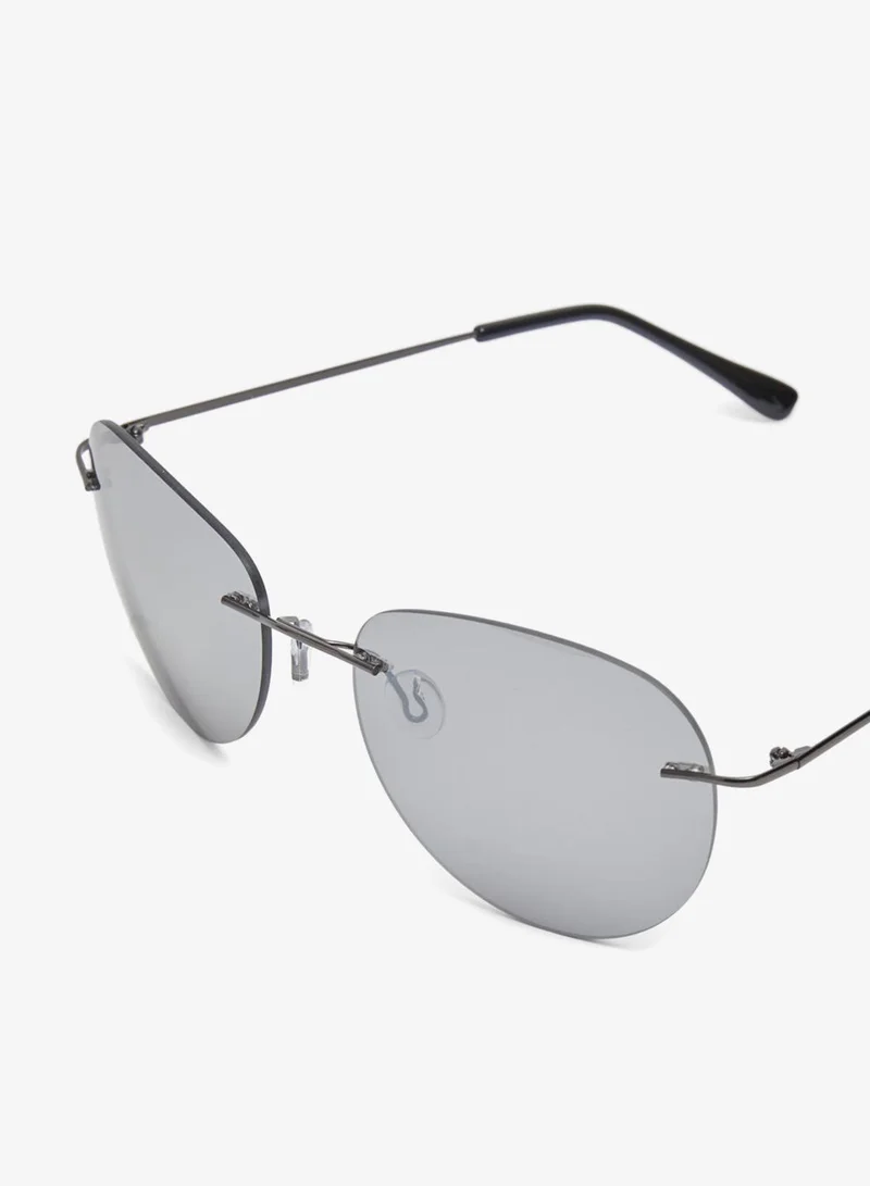 Redtag Men Black Aviator Sunglasses