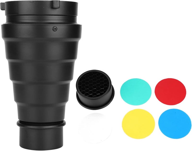 Snoot Honeycombs Grid Light Beam Tube, Aluminium Alloy Conical Studio Kit, Mount Snoot Filter for Studio Strobe Flash - Image 1