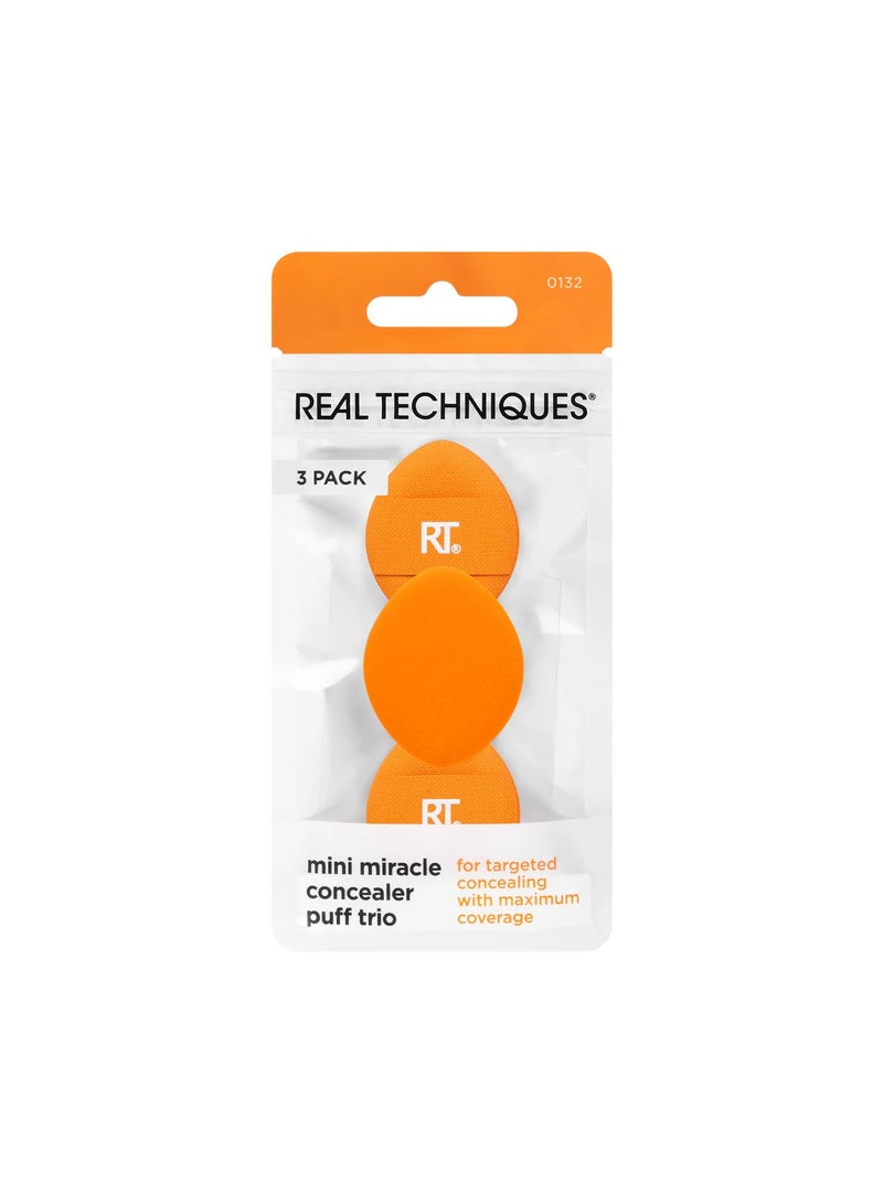 REAL TECHNIQUES Mini Miracle Concealer Puff Trio Orange - Image 1