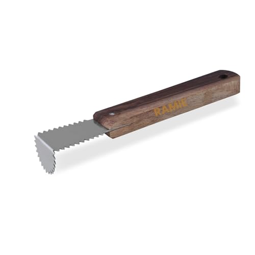 RAMIE Stainless Steel Coconut Grater | Chirava Coconut Scraper Manual Wooden Handle | Handheld Coconut Peeler Scrapper | Kitchen Accessories Items - Image 5