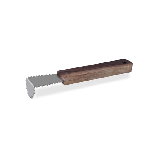 RAMIE Stainless Steel Coconut Grater | Chirava Coconut Scraper Manual Wooden Handle | Handheld Coconut Peeler Scrapper | Kitchen Accessories Items - Image 1