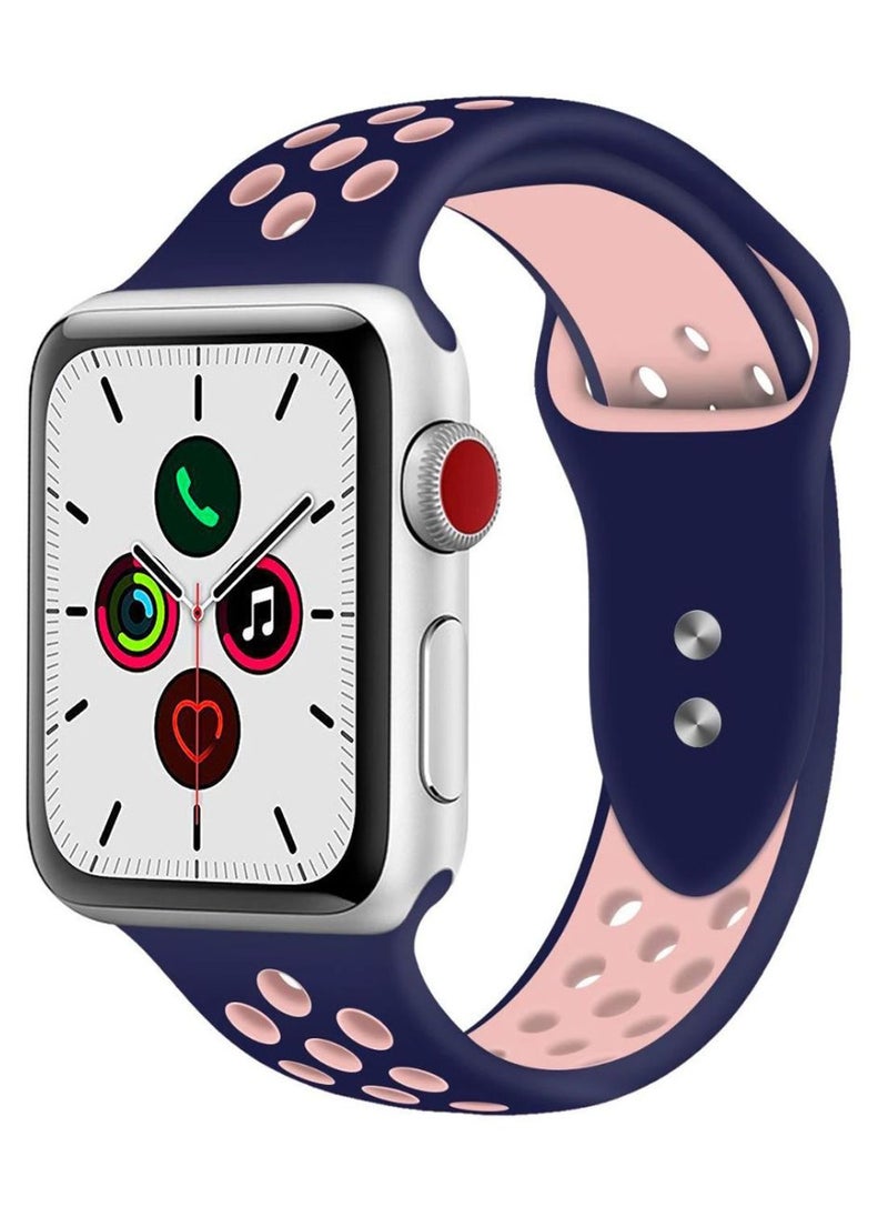Generic - Dot Replacement Band For Apple Watch Series 5/6/7 42/44/45mm Ocean Blue/Pink - Image 1