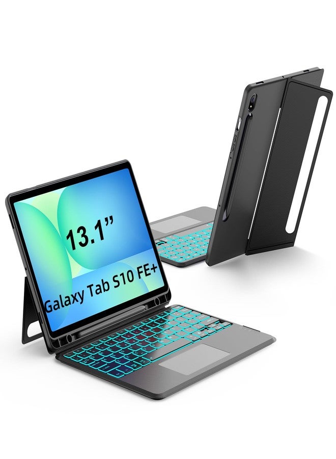JUQITECH Trackpad Keyboard Case for Samsung Galaxy Tab S10 FE Plus 13.1" 2025, Kickstand Magnetic Detachable Soft Tablet Case with Backlit Wireless Keyboard for S10 FE+ SM-X620/X626/X626B, S Pen Slot - Image 1