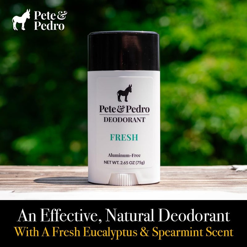 Pete & Pedro FRESH NATURAL DEODORANT | Natural, Aluminum-Free Deodorant - Eucalyptus & Spearmint Scent For Men & Women | Odor-Control, Sweat Protection | Paraben Free, Vegan | Shark Tank 2.65 oz. - Image 3