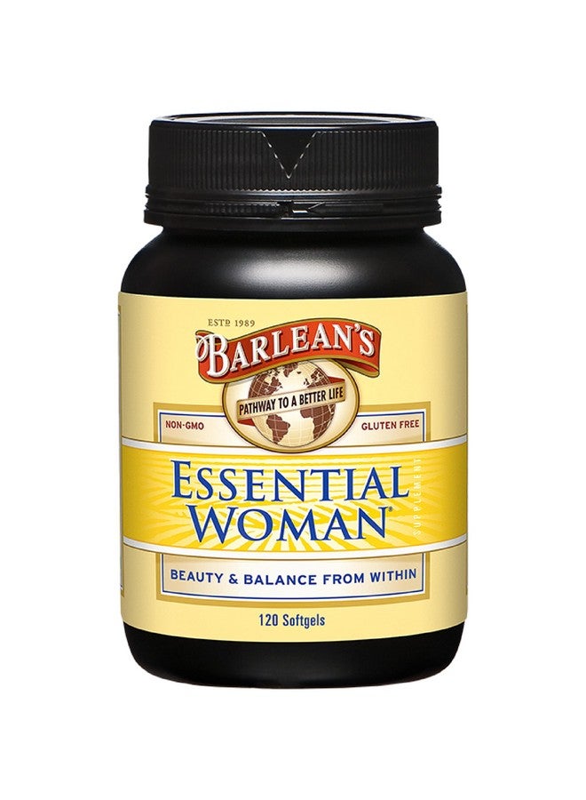Barlean's Essential Woman Capsules, Hormonal Balance Supplement for Women, Flaxseed, Evening Primrose Oil and Soy Isoflavones, Omega 3 6 9 and GLA, 120 Count - Image 1