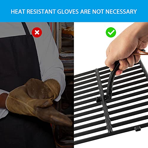 AJinTeby Grill Grate Lifter Cast Iron Universal Cooking Grid Lifter for Most Charcoal, Gas Grills,Compatible with BGE Grills, Fits Kamado Grills, Cast Iron Grate Lifter - Image 4