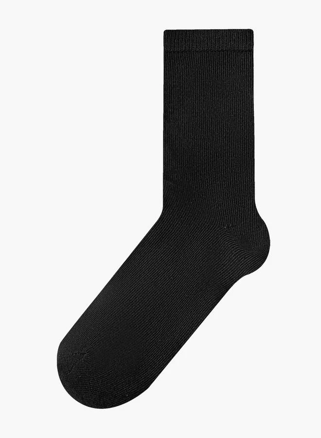 جونيورز Pack Of 5 Kids School Socks With Ribbed Design