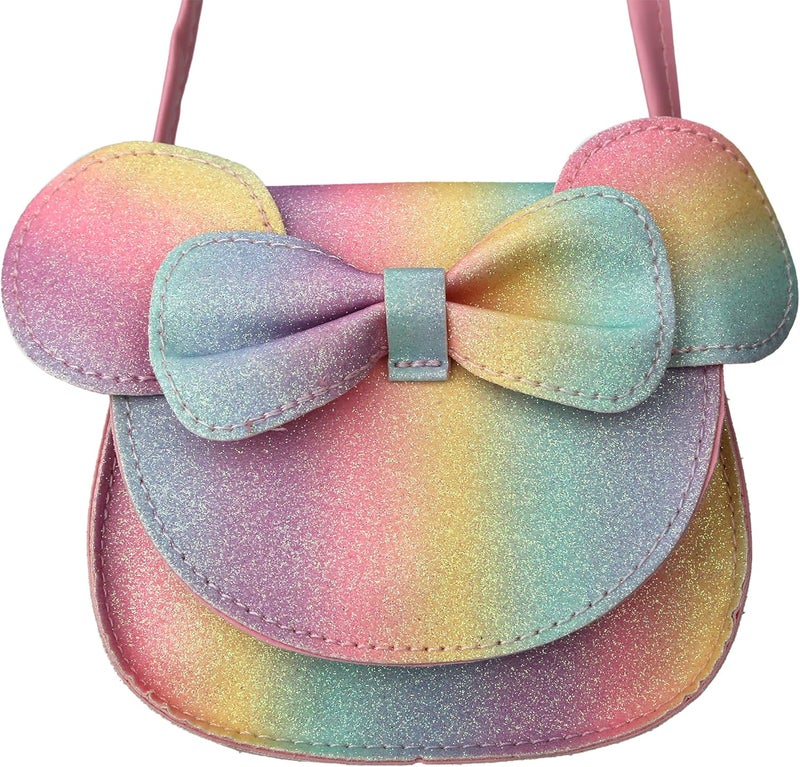 QiMing Little Mouse Ear Bow Crossbody Purse,PU Shoulder Handbag for Kids Girls Toddlers - Image 5