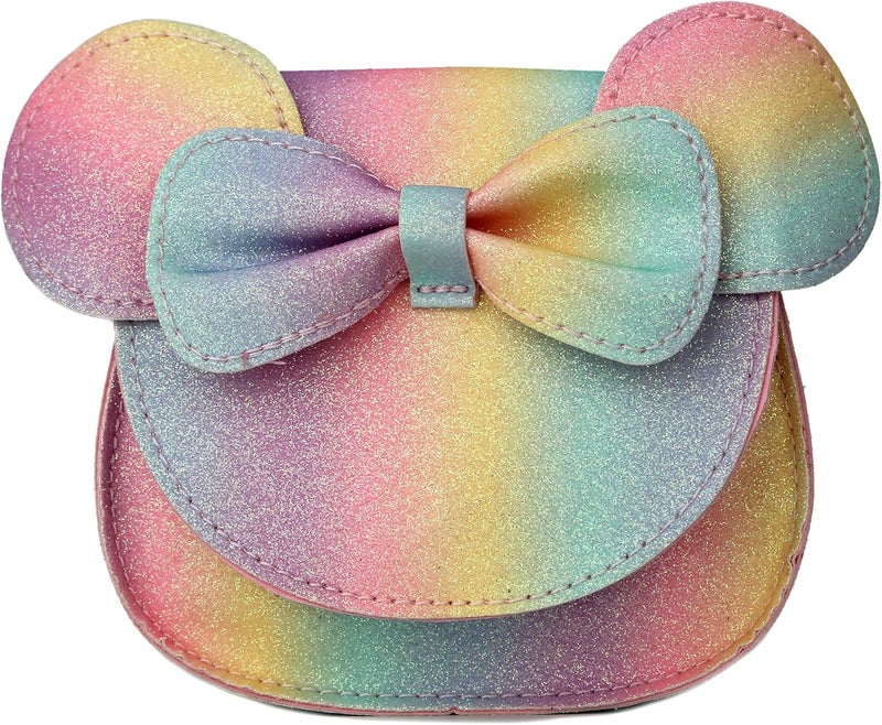 QiMing Little Mouse Ear Bow Crossbody Purse,PU Shoulder Handbag for Kids Girls Toddlers - Image 1
