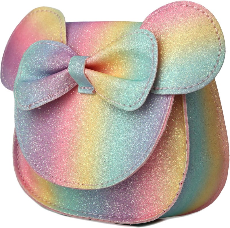 QiMing Little Mouse Ear Bow Crossbody Purse,PU Shoulder Handbag for Kids Girls Toddlers - Image 2