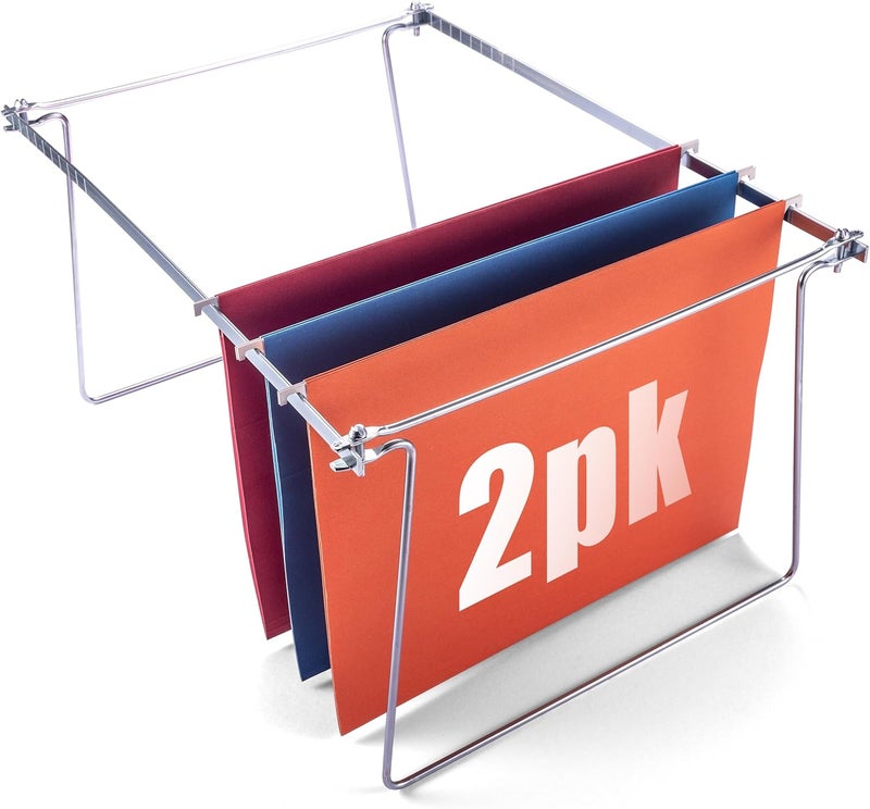 Officemate Adjustable Hanging File Frame for Letter Size Files - 2 Pack - Image 1