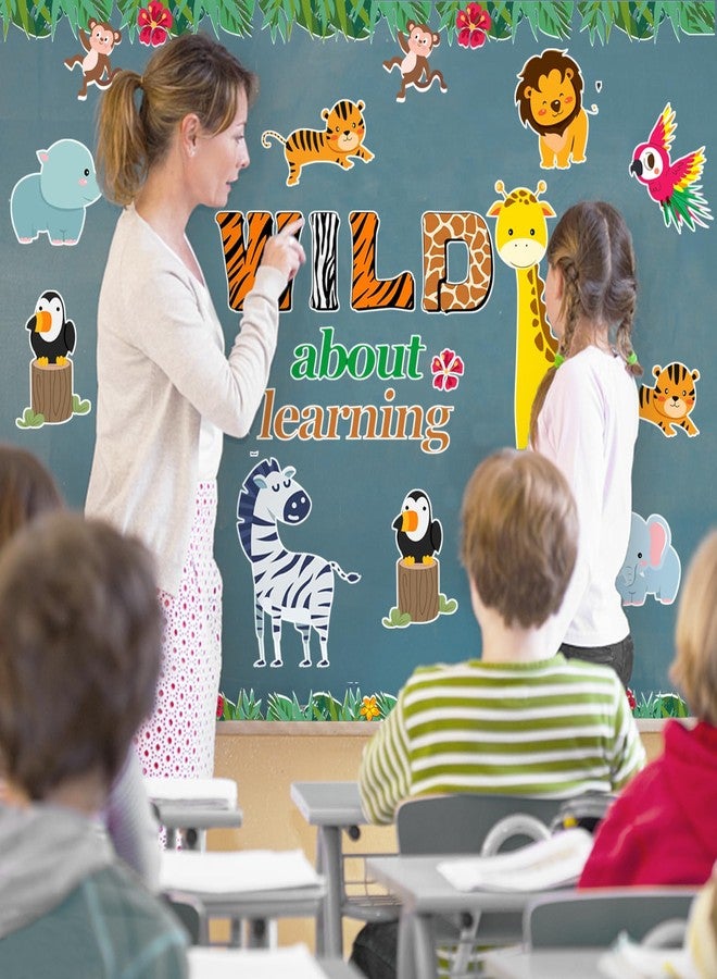 LioNergy Jungle Animals Bulletin Board Decoration Set Wild About Learning Classroom Cutouts Bulletin Board Wall Door Decor for Kindergarten Preschool Elementary Middle School - Wild About Learning - Image 5