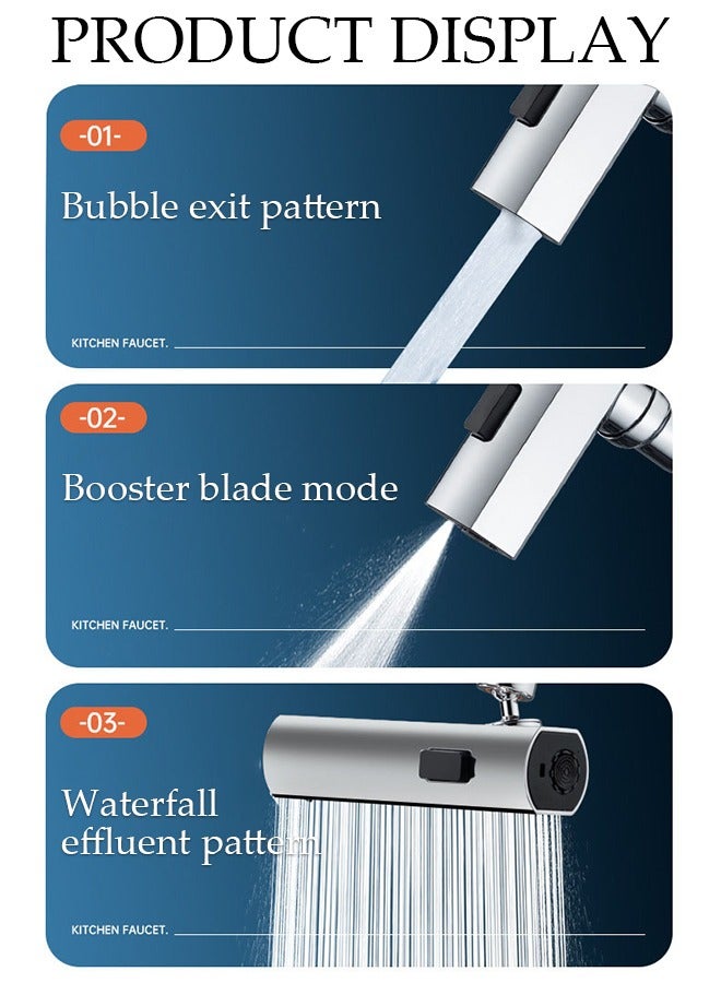 DUNISO Stainless Steel Kitchen Faucet with 360° Rotating Water Outlet 3 Effluent Ways Of Water, Vintage Single Handle Kitchen Sink Faucet High Arc Kitchen Faucet Classic Style Fashion-forward Built to Last  - Image 3