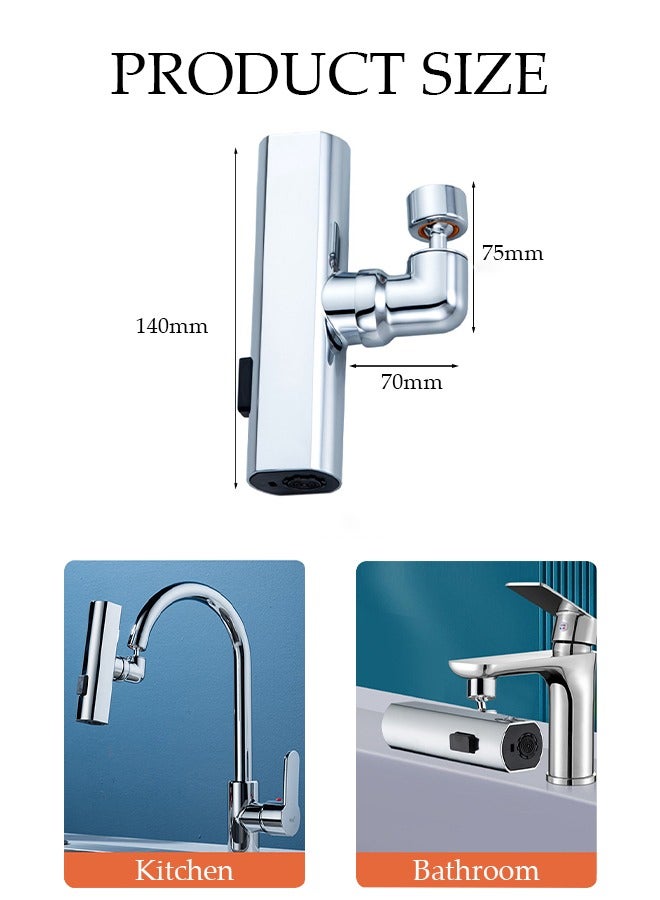 DUNISO Stainless Steel Kitchen Faucet with 360° Rotating Water Outlet 3 Effluent Ways Of Water, Vintage Single Handle Kitchen Sink Faucet High Arc Kitchen Faucet Classic Style Fashion-forward Built to Last  - Image 2