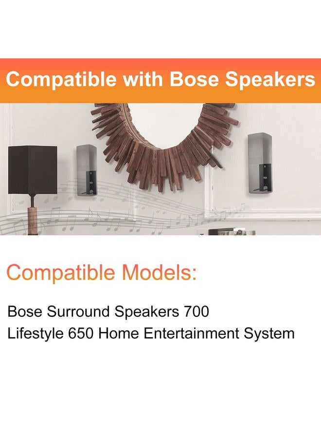 Dinghosen Wall Brackets Compatible with Bose Surround Speakers 700，OmniJewel Lifestyle 650 Home Entertainment System (Black) - Image 2