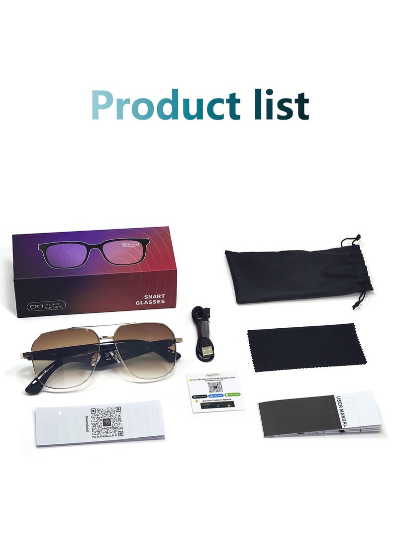 Men Women Bluetooth Translate Sunglasses HD Call Audio Playback Sun Protection Cycling Sunglasses UV Protection Ultra-long Time Smart Glasses  - Image 2