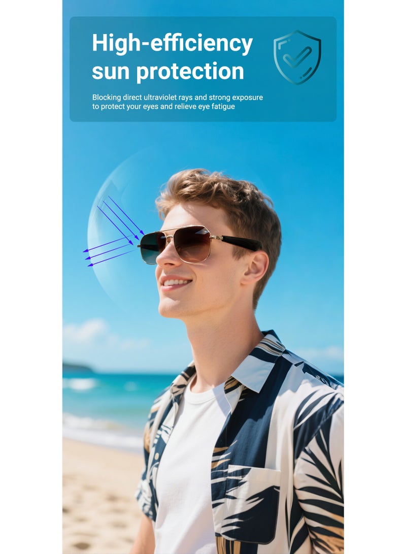 Men Women Bluetooth Translate Sunglasses HD Call Audio Playback Sun Protection Cycling Sunglasses UV Protection Ultra-long Time Smart Glasses  - Image 3