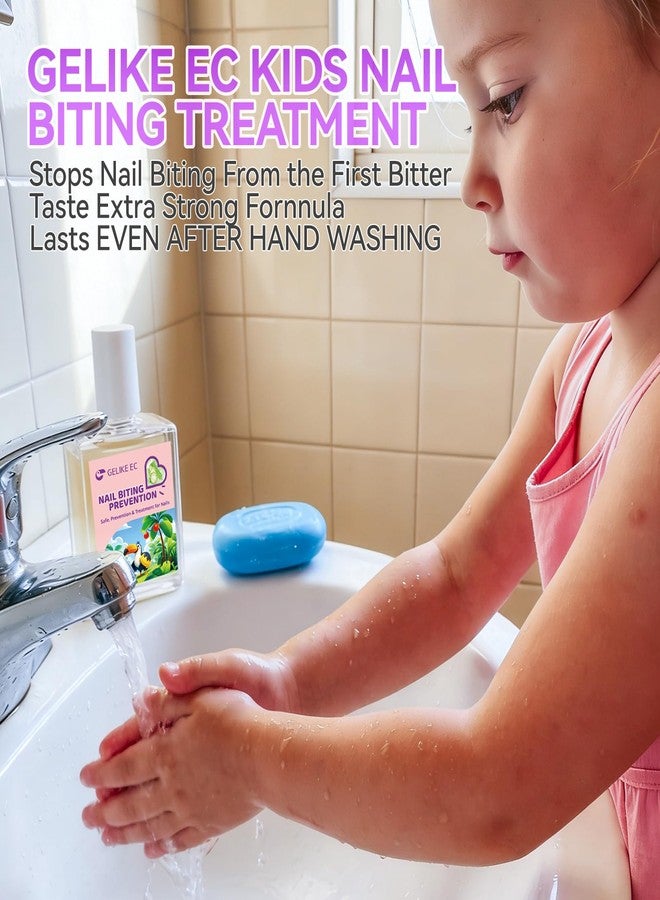 Gelike ec Stop Kids Nail Biting: Strong Extra Bitter Polish for Children - Safe Non Toxic Japanese Vegan Organic Formula to Stop Nail Biting & Thumb Sucking - Long Lasting Clear Treatment - Image 4