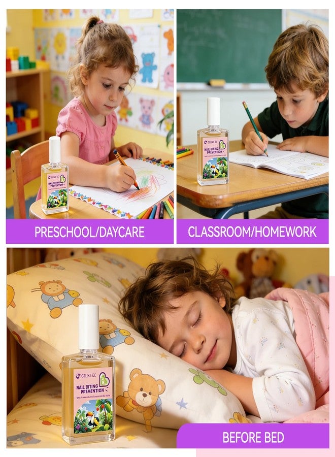 Gelike ec Stop Kids Nail Biting: Strong Extra Bitter Polish for Children - Safe Non Toxic Japanese Vegan Organic Formula to Stop Nail Biting & Thumb Sucking - Long Lasting Clear Treatment - Image 3