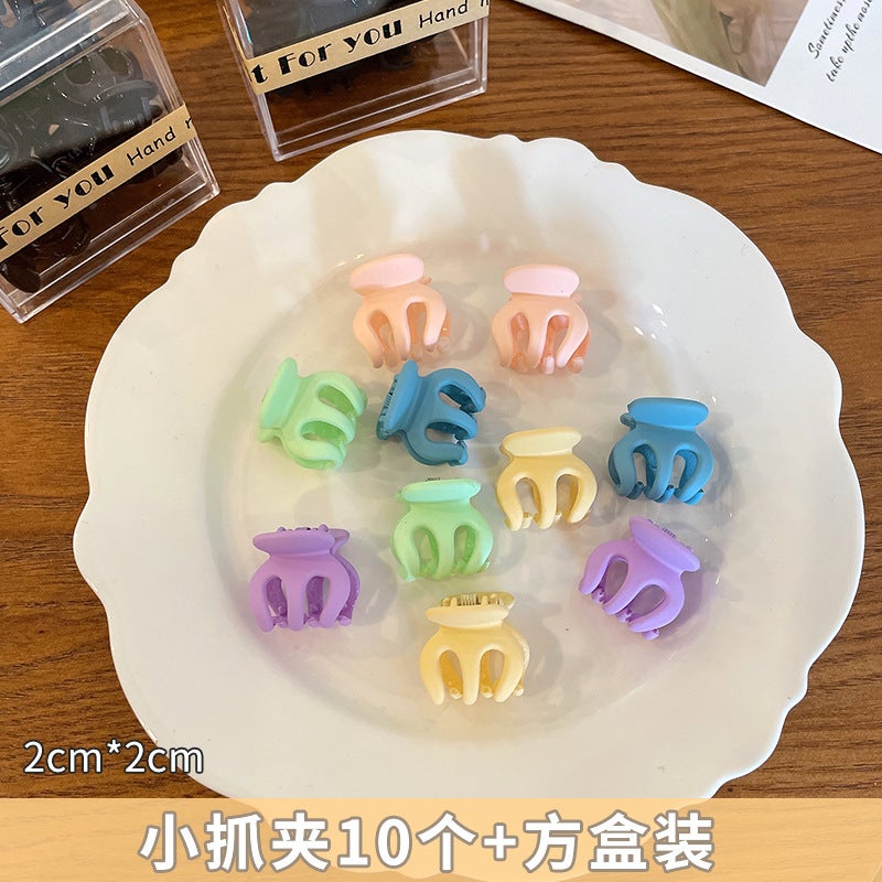 Generic Mini Scrub Hair Claw Clips for Fringe J1011S candy color 10 square box