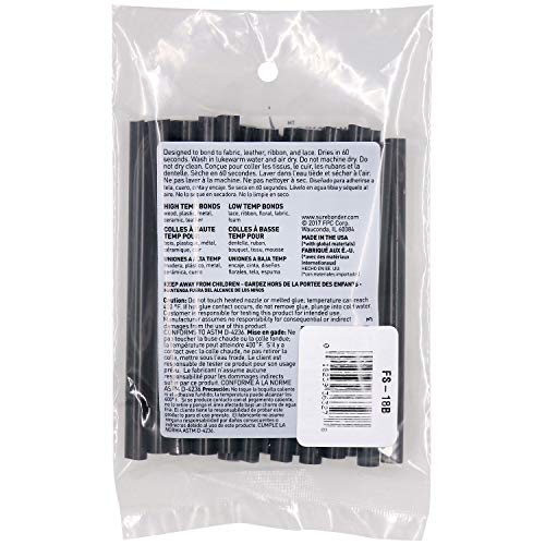 Surebonder Black Mini Size Fabric Hot Glue Sticks, 4-Inch Length - Machine Washable, Works with Fabric, Leather, Ribbon, Foam, 18 Pack, Black - Image 2