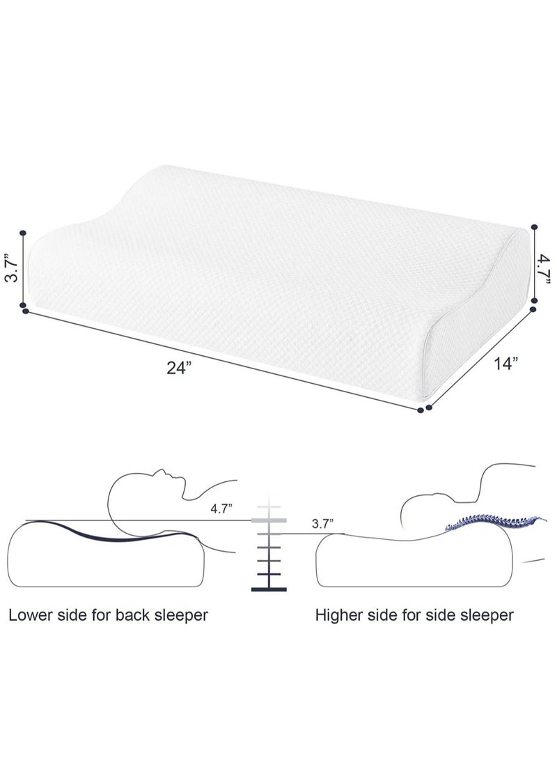 ELTRAZONE Bed Pillow with 2 Adjustable Height, 61x35.6x11.9cm, Ergonomically Designed Contour Sleeping Pillows with Washable Pillow Cover for Side Sleepers  - Image 5