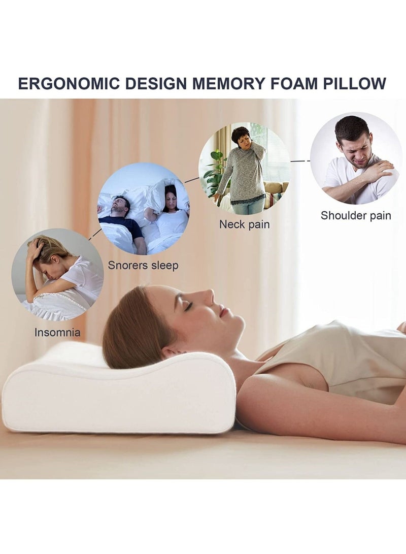ELTRAZONE Bed Pillow with 2 Adjustable Height, 61x35.6x11.9cm, Ergonomically Designed Contour Sleeping Pillows with Washable Pillow Cover for Side Sleepers  - Image 2