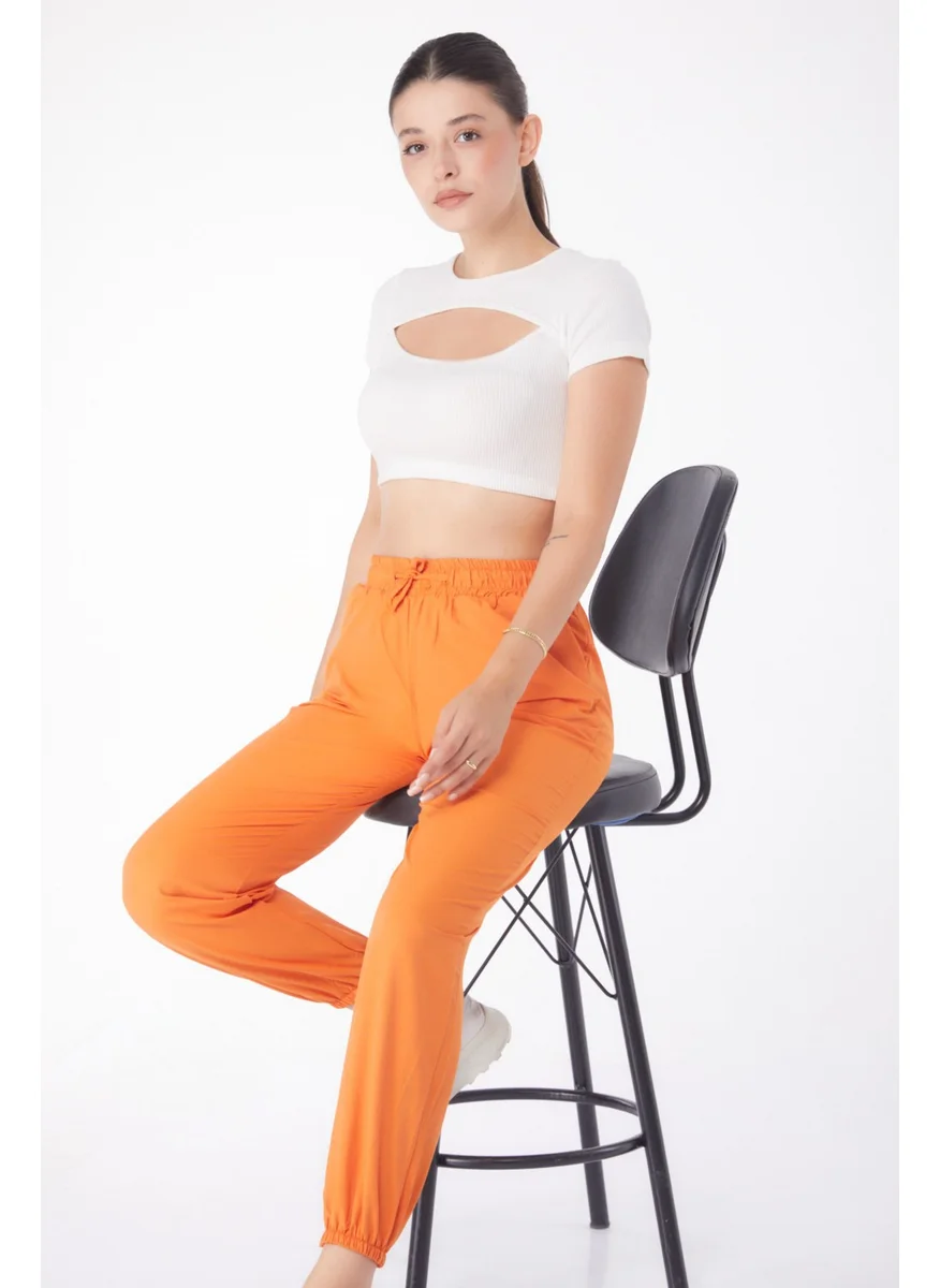 Tofisa Plain Mid Women Orange Pants - 13207