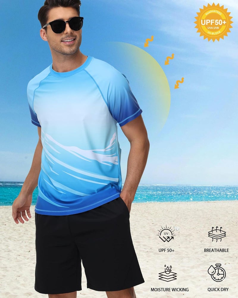 VAYAGER Men's Swim Shirts Rash Guard UPF 50+ T Shirts Quick Dry Loose Fit Water Surfing Shirt - Image 3