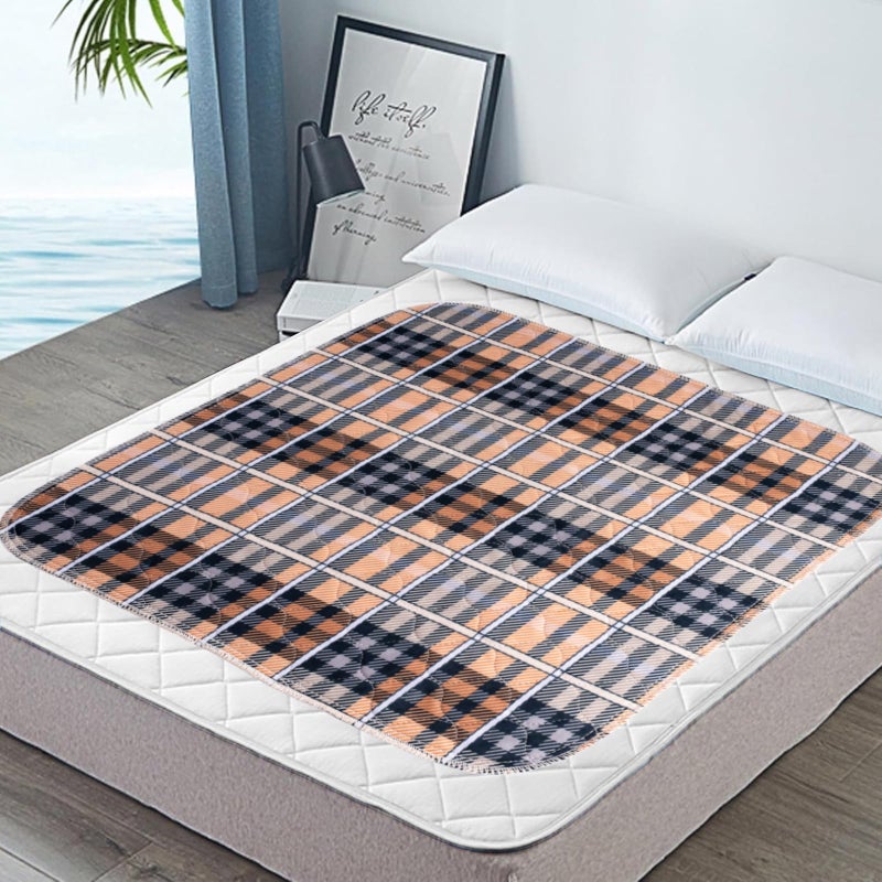 RIQINXIN RIQINXIN NonSlip Washable Large Incontinence Bed Pad Waterproof Absorbent Bed Wetting Protection Pad for Adults 32x54in Reusable Plaid Mattress Protector Pad for Incontinence 